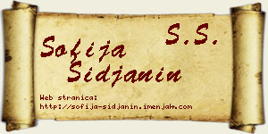 Sofija Šiđanin vizit kartica